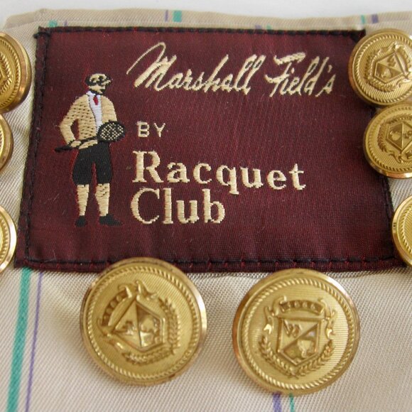 Marshall Fields Racquet Club Gold Buttons 8-Pc Set Blazer Replacement Waterbury - Picture 6 of 6